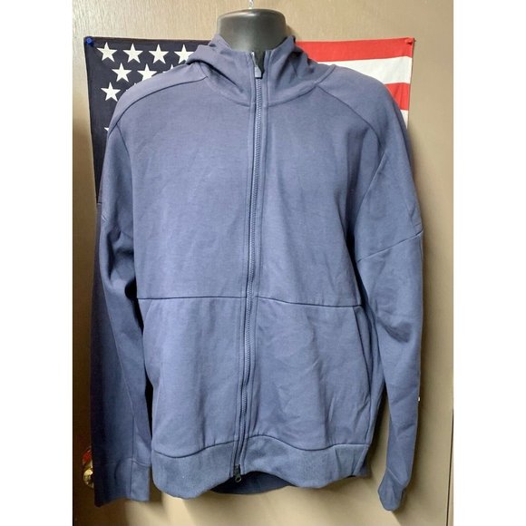 NWT MEN ADIDAS Squad ID Full-Zip Hoodie BLUE (BR3308) Sz. Large - NEW!!!